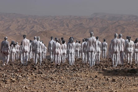 Participants pose for Tunick in the south-eastern Israeli city of Arad in 2021.