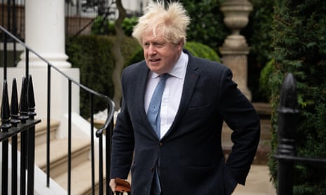 Boris Johnson leaving his home on Tuesday.