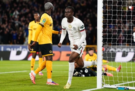 Tyrique George celebrates after scoring for Chelsea