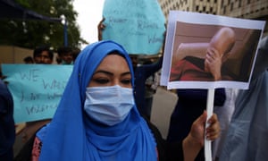 Hundreds of activists and Afghan refugees held a protest in Karachi, Pakistan, yesterday against the Taliban takeover of Afghanistan and demanded protection for Afghan women.