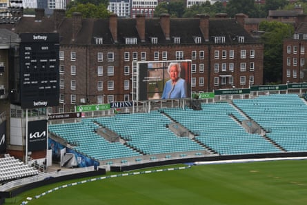 The scene at the Oval on Friday.