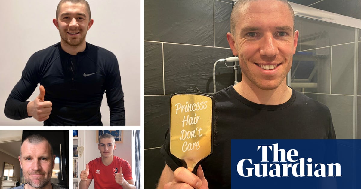 Razor sharp: Cheltenham players and coaches shave heads for NHS