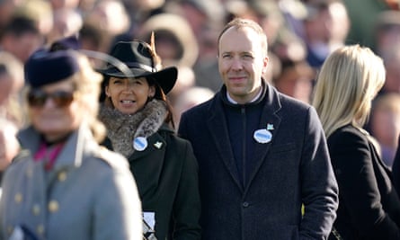 Matt Hancock pictured at Cheltenham in 2023