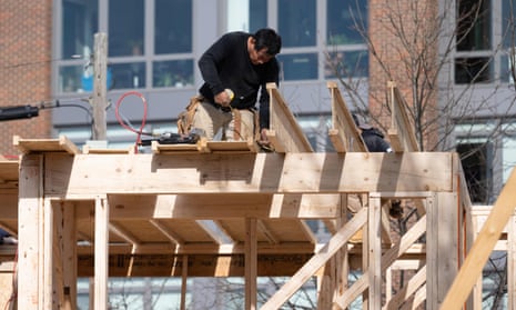 a carpenter on a housebuilding site