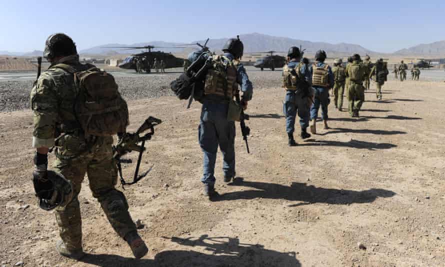 A supplied image of Afghan police officers and Australian Special Operations Task Group soldiers in 2010