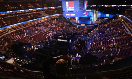 Attendees arrive at the United Center on the second day of the DNC.