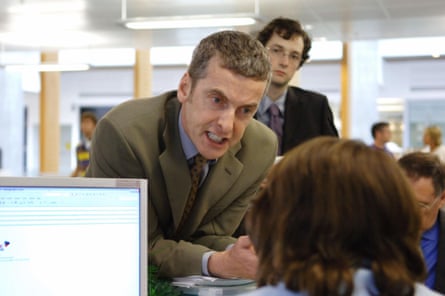Peter Capaldi and Chris Addison in series two of The Thick of It.