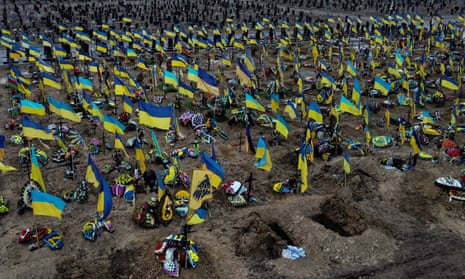 A view shows graves of killed Ukrainian defenders, amid Russia's attack on Ukraine, at a cemetery in Kharkiv, Ukraine 31 January 2023.