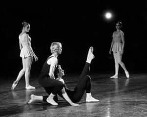 Sara Leland, Bryan Pitts, David Richardson, and Gelsey Kirkland in a New York City Ballet production of ‘The Goldberg Variations,’ choreographed by Jerome Robbins with music by Johann Sebastian Bach, c1971.