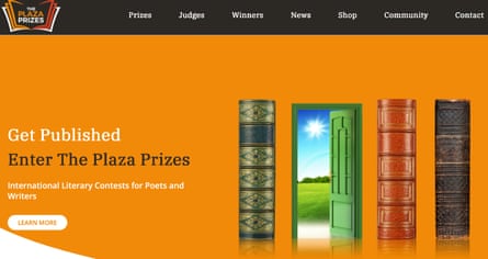 The Plaza Prizes website as it appeared recently.