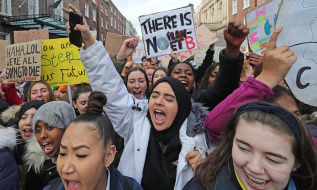 Dublin students marching for action to tackle climate change in March.