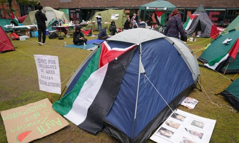 Students in the UK, including in Leeds, Newcastle and Bristol, have set up tents outside university buildings.