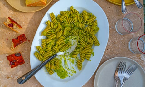 ‘A great fresh sauce which can be used with much more than just pasta’: broad bean and almond pesto.