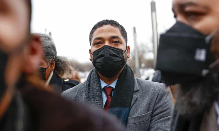 Jussie Smollett arrives at the Leighton criminal court building for his trial on disorderly conduct charges on Monday in Chicago, Illinois.
