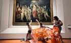 Climate activists in Italy glue themselves to Botticelli painting