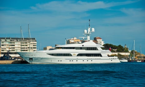 Lady Anastasia, pictured here in Palamos harbour in Catalonia, is owned by Alexander Mikheev, head of Rosoboronexport.