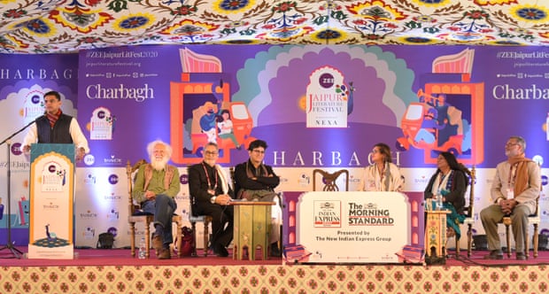 Rajasthan’s deputy chief minister Sachin Pilot addresses the audience on the inaugural day of the Jaipur Literature Festival on 23 January.