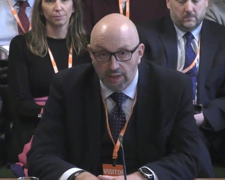 David Hinton, the chief executive of South East Water, appears before the environment, food and rural affairs committee on 6 January this year.