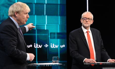 boris johnson and jeremy corbyn during the ITV election debate