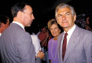The Hawkes with Paul Keating in 1988