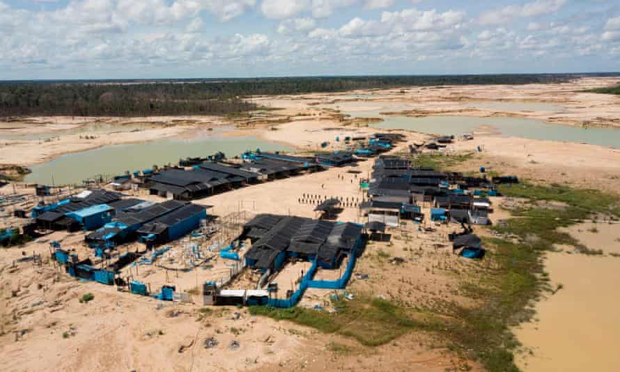 The illegal gold miners’ camp Mega 12, which has been occupied by security forces since February.