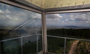 View over the pine plantation from the Kowen Forest fire tower near Canberra.