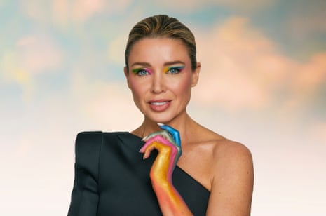Dannii Minogue in rainbow paint