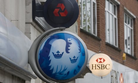 Natwest, HSBC and Barclays bank signs