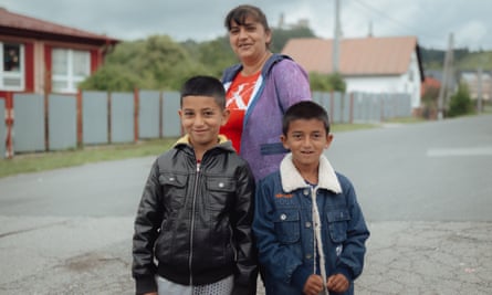 Marcela Siváková and her two children, Martin (left) and Filip.