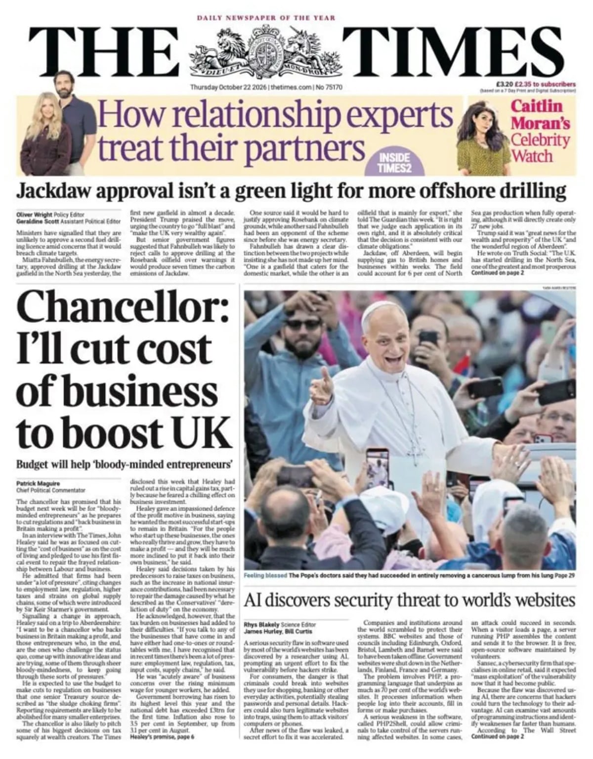 Times splash.