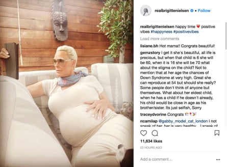 Nielsen shows off her pregnancy on Instagram.