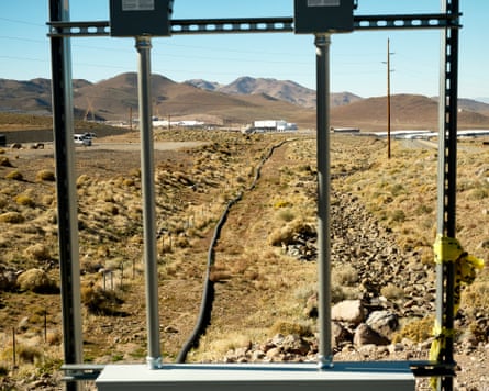 a pipe running across a plot of land