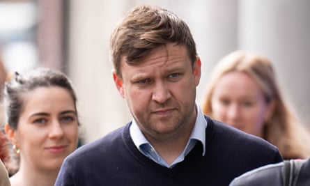 Scott Law, 43, arrives at Highbury Corner Magistrates’ Court in north London
