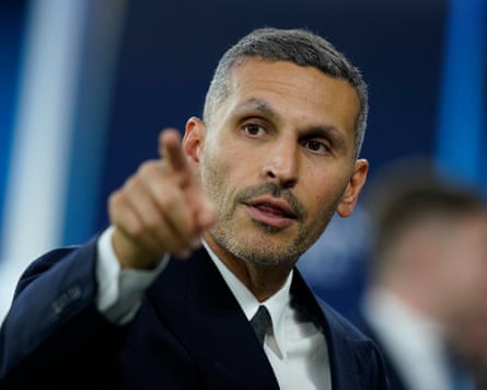 Khaldoon al-Mubarak pointing