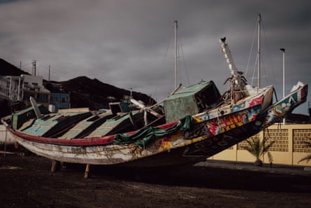 A boat on dry land