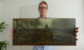 The Dutch art detective Arthur Brand poses with Vincent van Gogh’s Parsonage Garden at Nuenen in Spring
