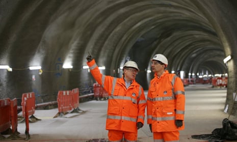 Andrew Adonis at a Crossrail site