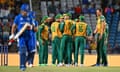 South Africa beat Afghanistan by nine wickets in the 2024 T20 World Cup semi-final at Brian Lara Stadium in Trinidad and Tobago.