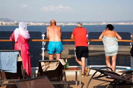 Voyagers up on the deck