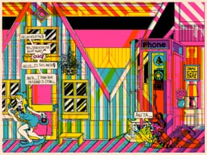Brian Blomerth’s Bicycle Day has 200 pages of pen-on-paper illustration with digital coloration, neon Pantones and spot colouring