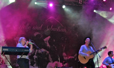 Belle and Sebastian on stage in Istanbul in 2013.