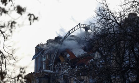 Aftermath of a Russian drone attack in KyivA view shows a residential building damaged during a Russian drone strike, amid Russia’s attack on Ukraine, in Kyiv, Ukraine, 1 January, 2025.
