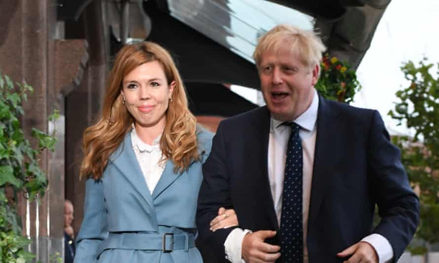 Boris Johnson and Carrie Symonds arriving at the Conservative Party Conference in September 2019.