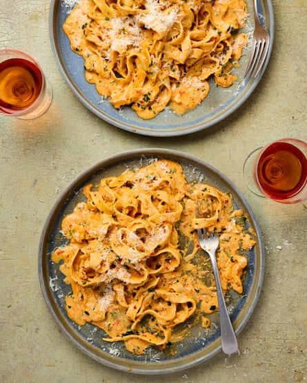 Tim Siadatan’s fettuccine with nduja lemon and mascarpone.