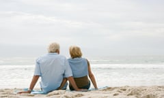 Couple sitting on a beach