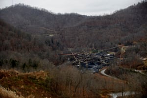 The Bevins Branch Mine in Phelps, Kentucky, outside Pikeville. The mine operates with about 100 miners and typically will extract 30% useable, metallurgical-grade coal after separating it from the raw material coming from the mine.(Jeff Swensen for The Guardian)
