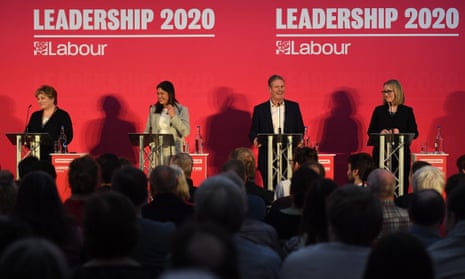 Labour leadership candidates (L-R) Emily Thornberry, Lisa Nandy, Keir Starmer and Rebecca Long-Bailey taking part in the hustings in Bristol.
