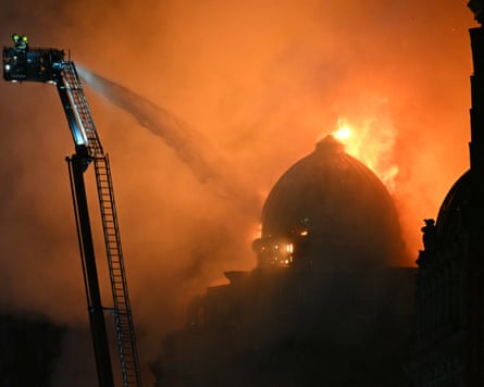 Firefighters tacking the Glasgow blaze.
