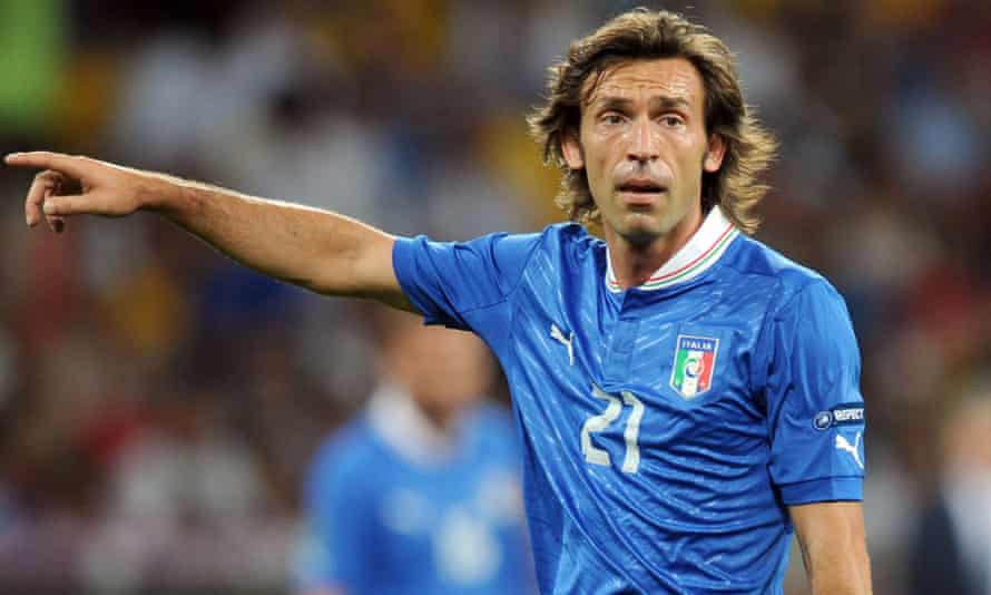 Andrea Pirlo playing against England at Euro 2012