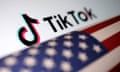 US flag and TikTok logo